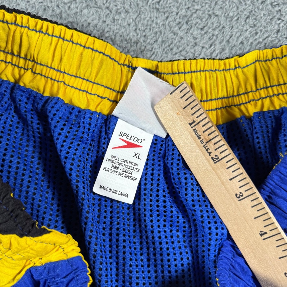 Vintage Speedo Swim Trunks Mens XL Mesh Lined Color Block Blue Back - Picture 5 of 7